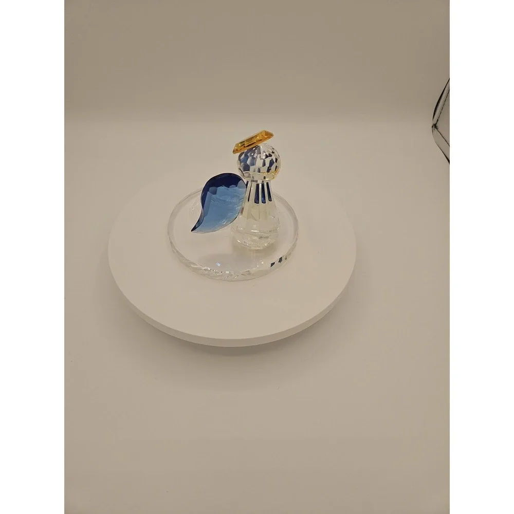 Vintage Beautiful‎ Partylite Blue Crystal Votive Angel Candle Holder 4 1/2